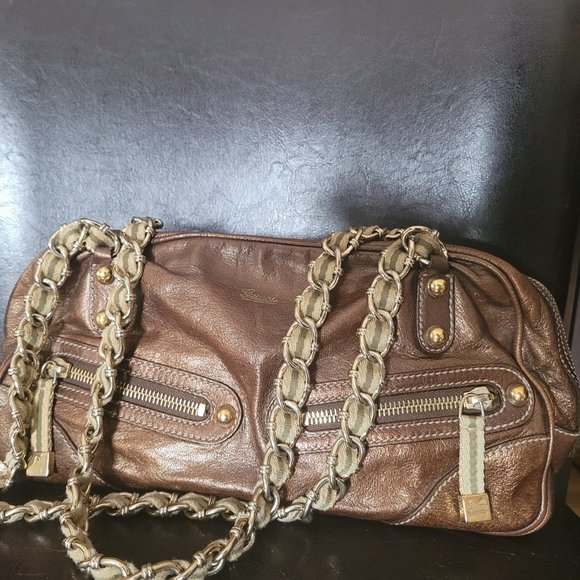 sac Gucci en cuir Brun Métalisé - Picture 10 of 10